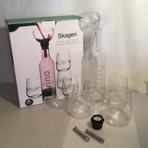 Skagen 7 piece Decanter, Wine Glasses and Wine Aerator Set